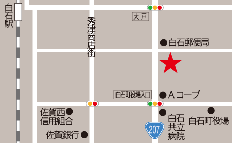 村岡総本舗　白石店　地図